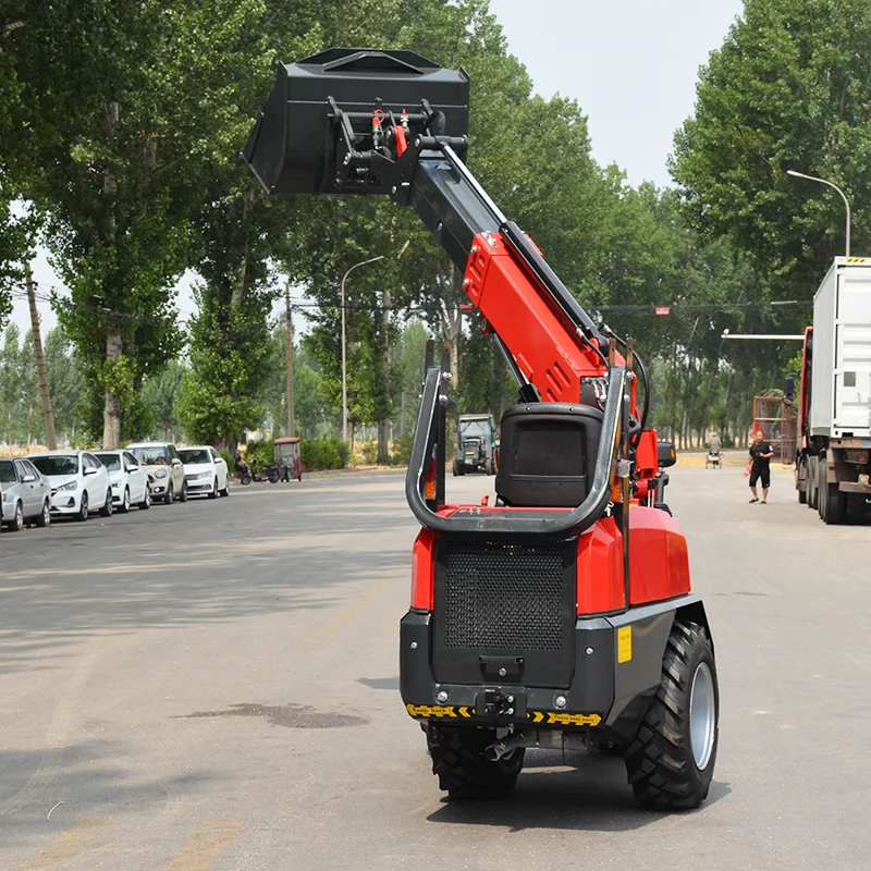 

Customized Chinese hot selling rubber track small sliding loader 900kg with accessories hydraulic telescopic arm loader for home