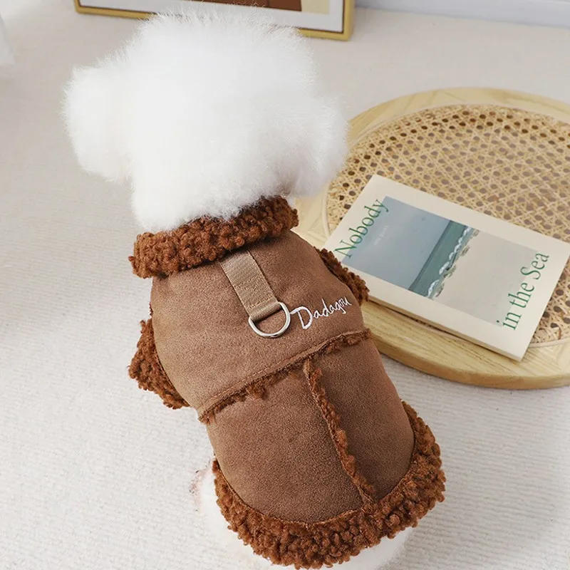 Pet Warm Dog Coat Winter Dog Jacket Solid Fleece Dog Clothes addensato peluche Dog Vest Chihuahua Bichon bassotto Cat Dog Apparel