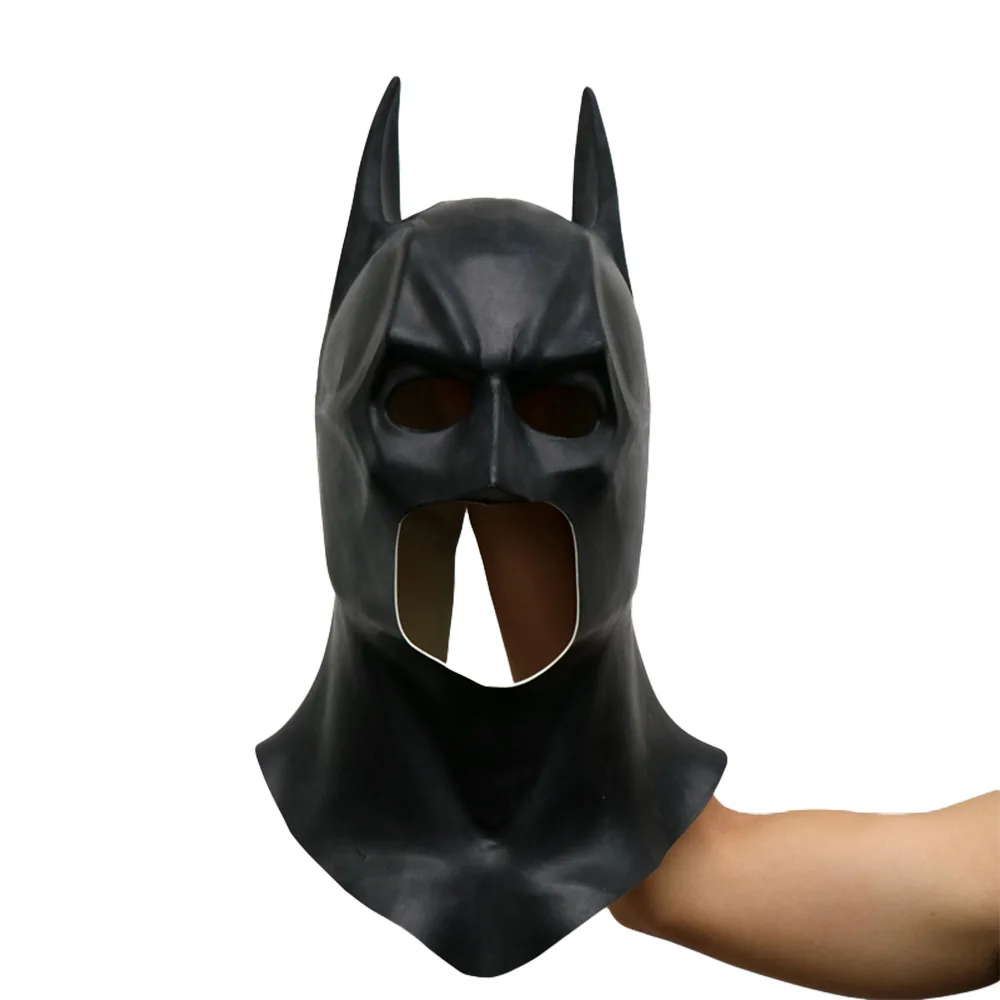 Máscara de Batman de Látex para Adultos, Accesorios de Disfraces de Halloween, Máscara Completa de Bruce Wayne, Disfraz de Camuflaje para Fiestas