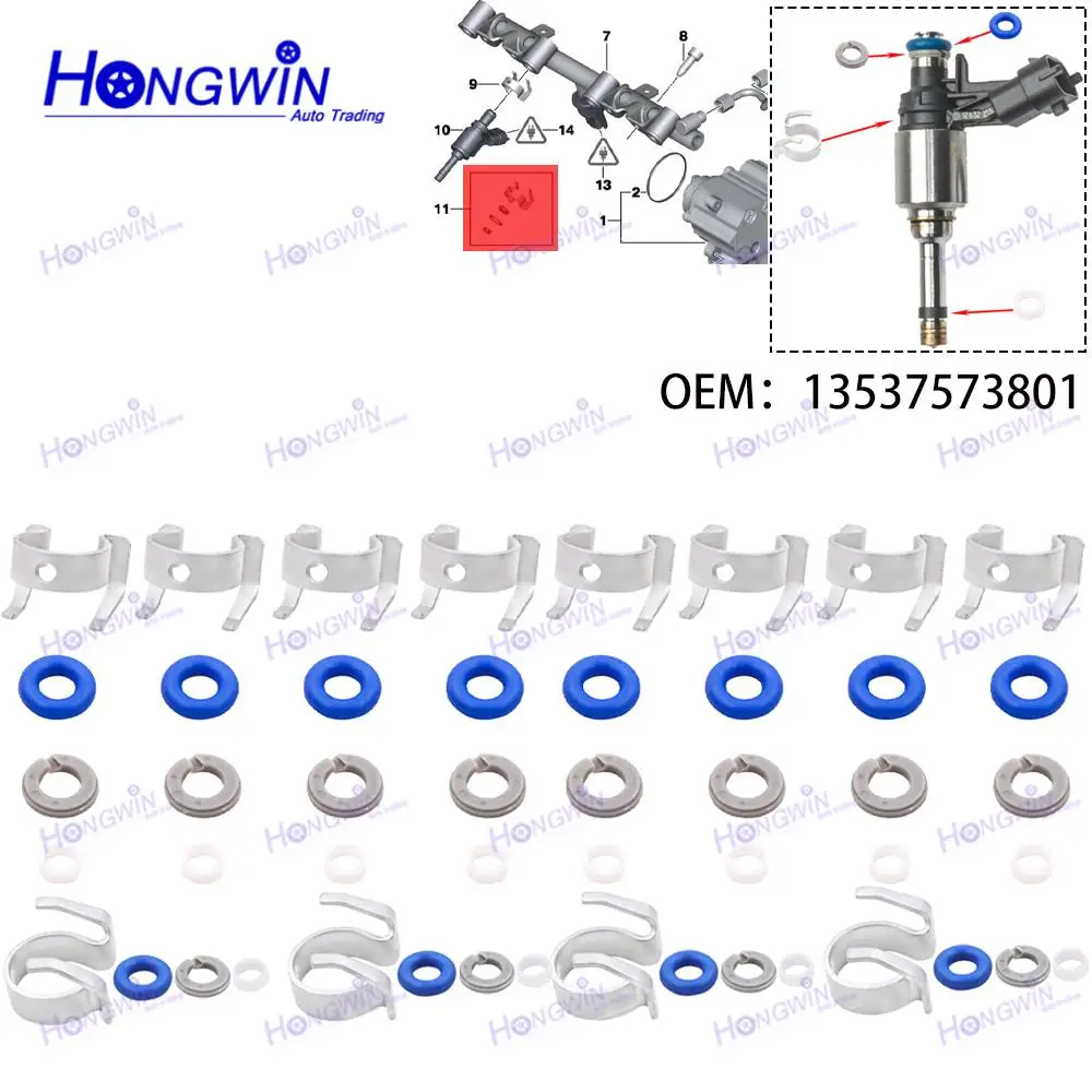 4/8/12SET 13537573801 2707010018 13647600869 Fuel Injector Seal For MINI CLUBMAN R55 Hatchback R56 Convertible Version R57