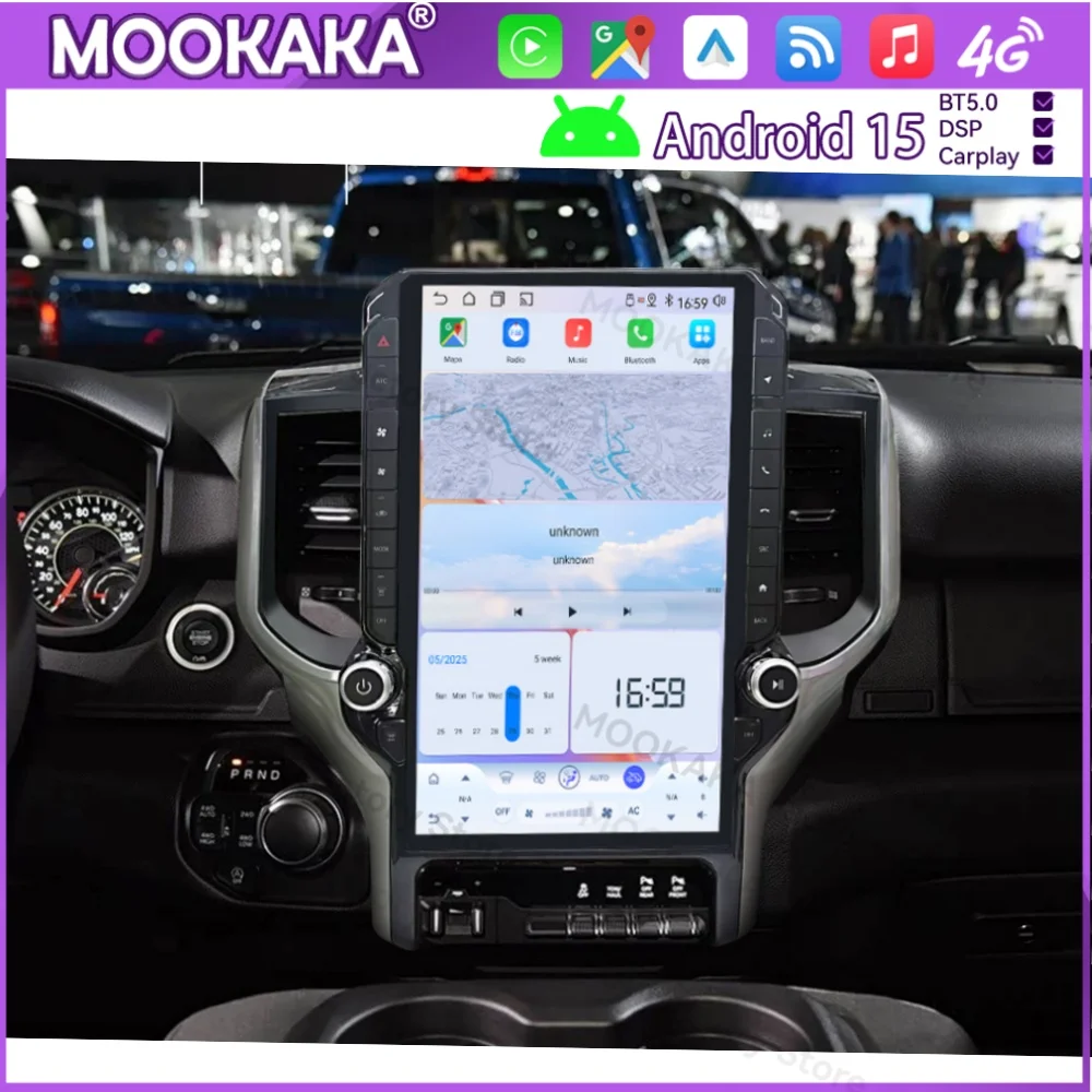 

14.5 In Android Radio For Dodge Ram Trucks 2019~2023 GPS Multimedia Player Intelligent Navigation Car Stereo Receiver Head Unit