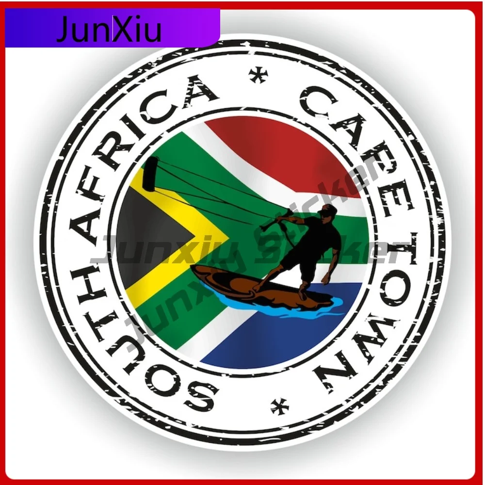 

South Africa Cape Town Kitesurf Seal Sticker Round Flag Creative Vinyl Sticker Waterproof Auto Motorcycle Decoration