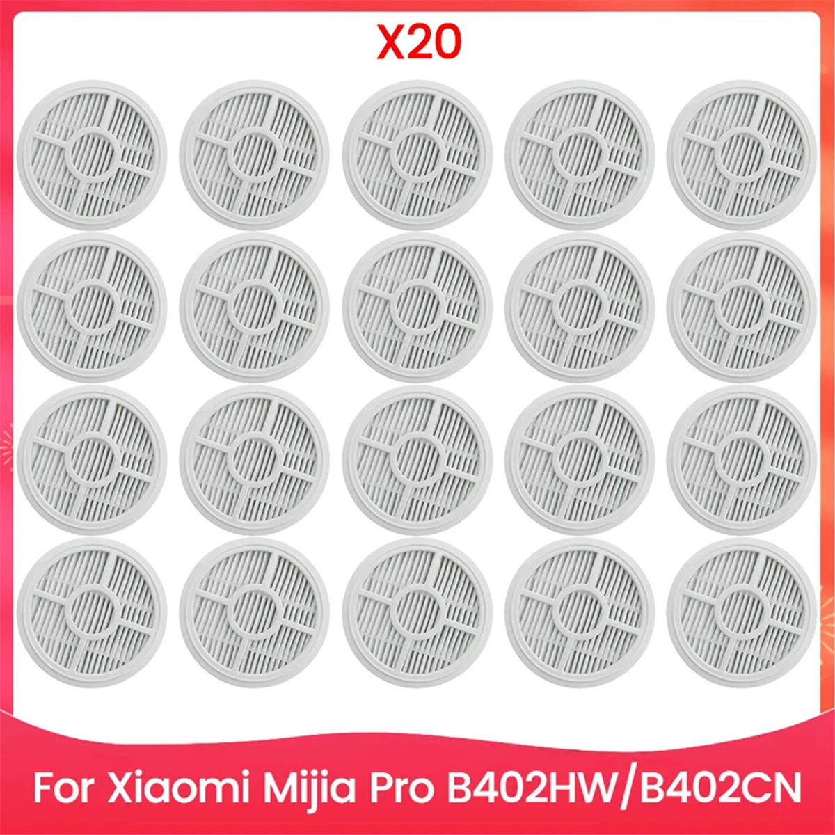 EULM 20PCS Vacuum Filter Cartridges Set for Xiaomi Mijia Pro B402HW B402CN Vacuum Cleaner Accessories Replacement Parts