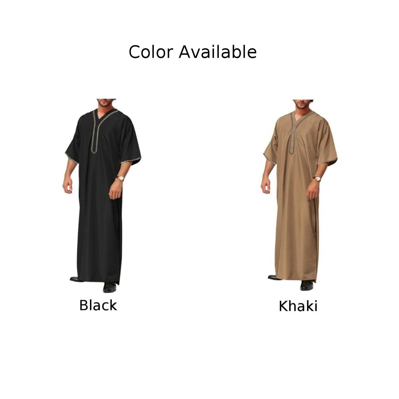 Chemise de nuit en polyester pour hommes, chemise de nuit pour hommes, vêtements de nuit pour hommes, manches de vêtements arabes saoudiens, nouvelle robe à la mode, 2023