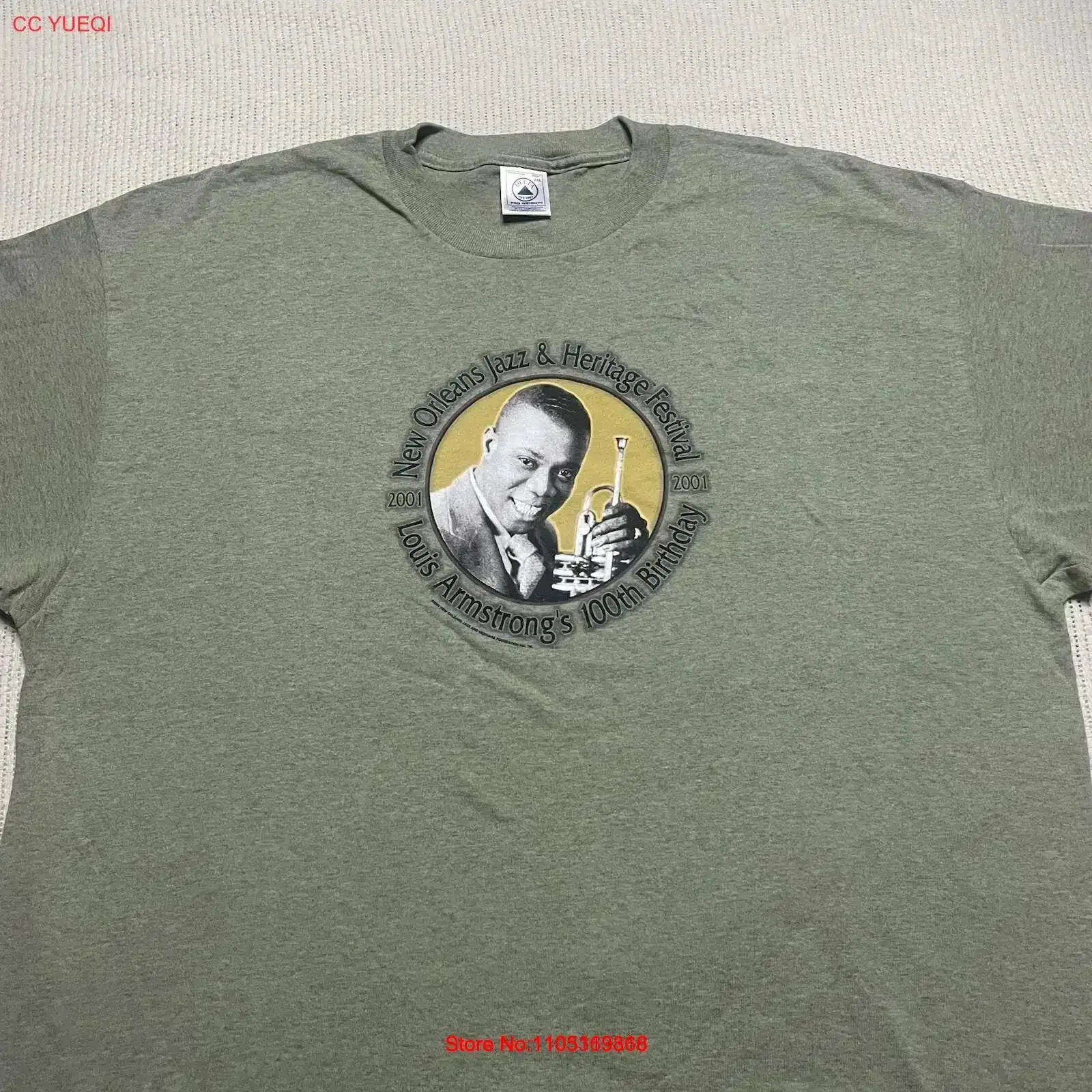 Unworn 2001 NEW ORLEANS T Shirt 2XL JAZZ HERITAGE FESTIVAL Louis Armstrong XXL vintage Washed Slightly streetwear Soft Stylish