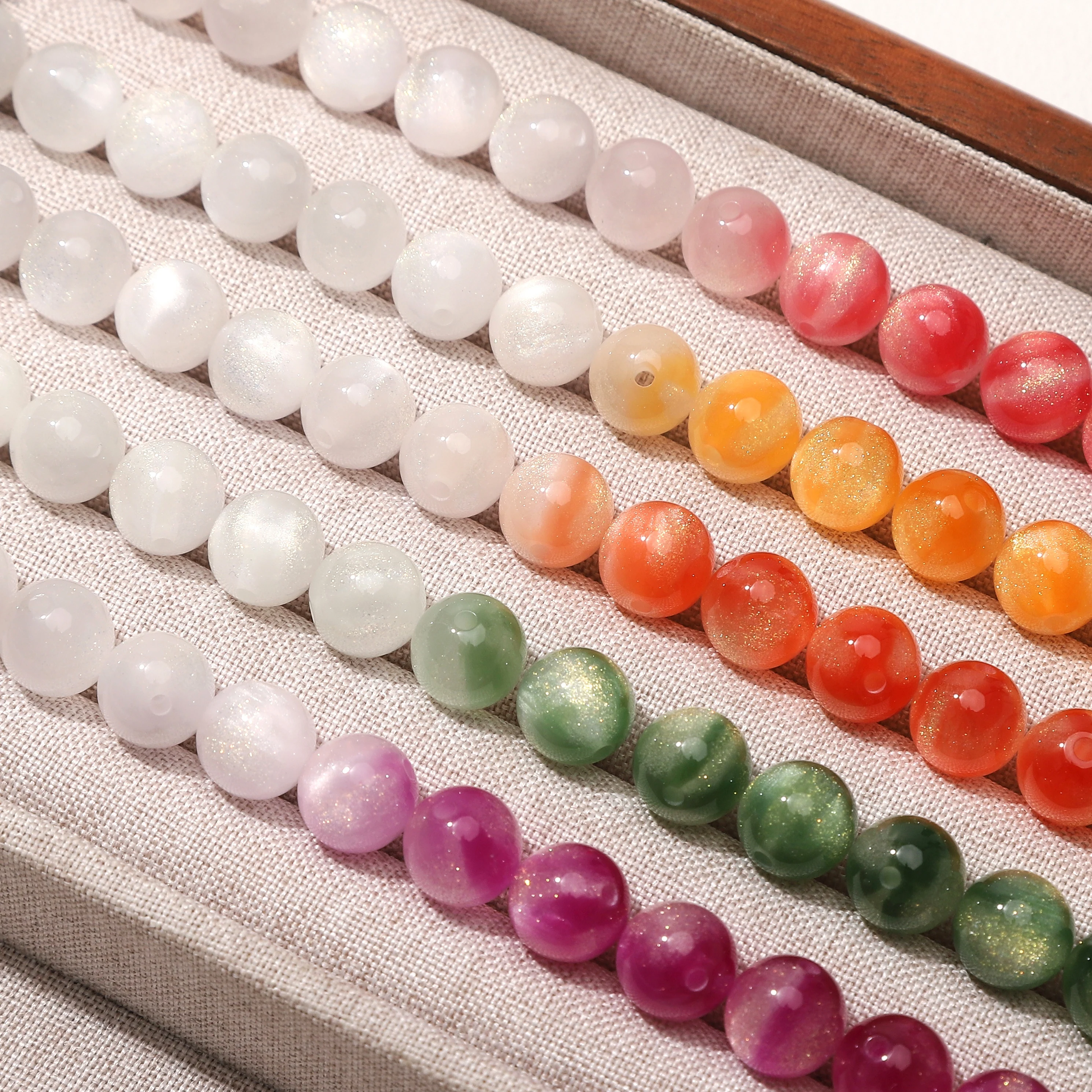 10mm 50pcs UV Light Color Changing Resin Round Beads Loose Spacer Beads For DIY Bracelet Necklace Craft Jewelry Making Supplies image 3