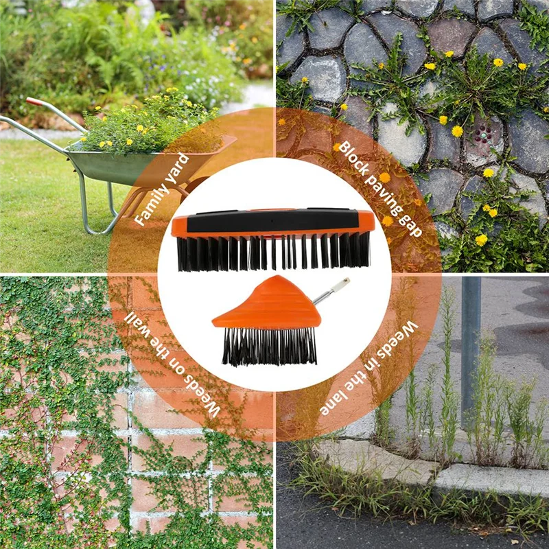 B23b ferramenta de remoção de grama de jardim escova removedor de ervas daninhas escova de fio solo solto ajustar alça 2 cabeças de escova para jardinagem