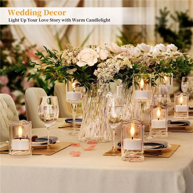

EYFL-Rechargeable Flameless Tea Lights Candles With Charging Station 48Pcs Battery Tea Lights Candles With Remote