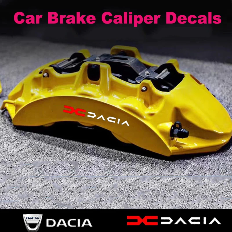 6 uds pegatinas de vinilo para Dacia Spring Lodgy Dokker Duster Logan Sandero Stepway pegatinas de pinza de freno de coche llantas de rueda película de neumático