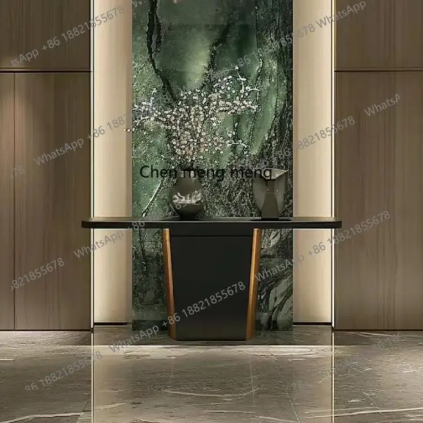 

Entry entrance platform High-end new Chinese style end view platform Corridor decorative strip case Solid wood entrance narrow