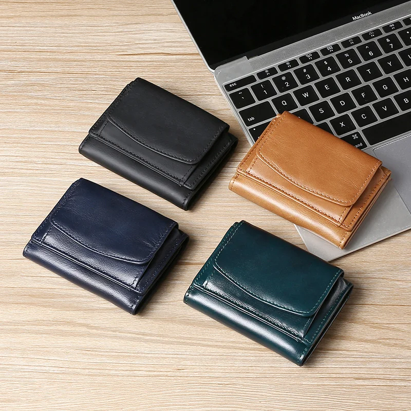 محفظة نسائية من Airtag مزودة بشمع واحد من الجلد الطبيعي Monedero Mujer موديل 2023 محفظة نسائية مع جيب للعملات المعدنية حامل بطاقات هوائي يعمل بنظام تحديد الهوية بموجات الراديو #5