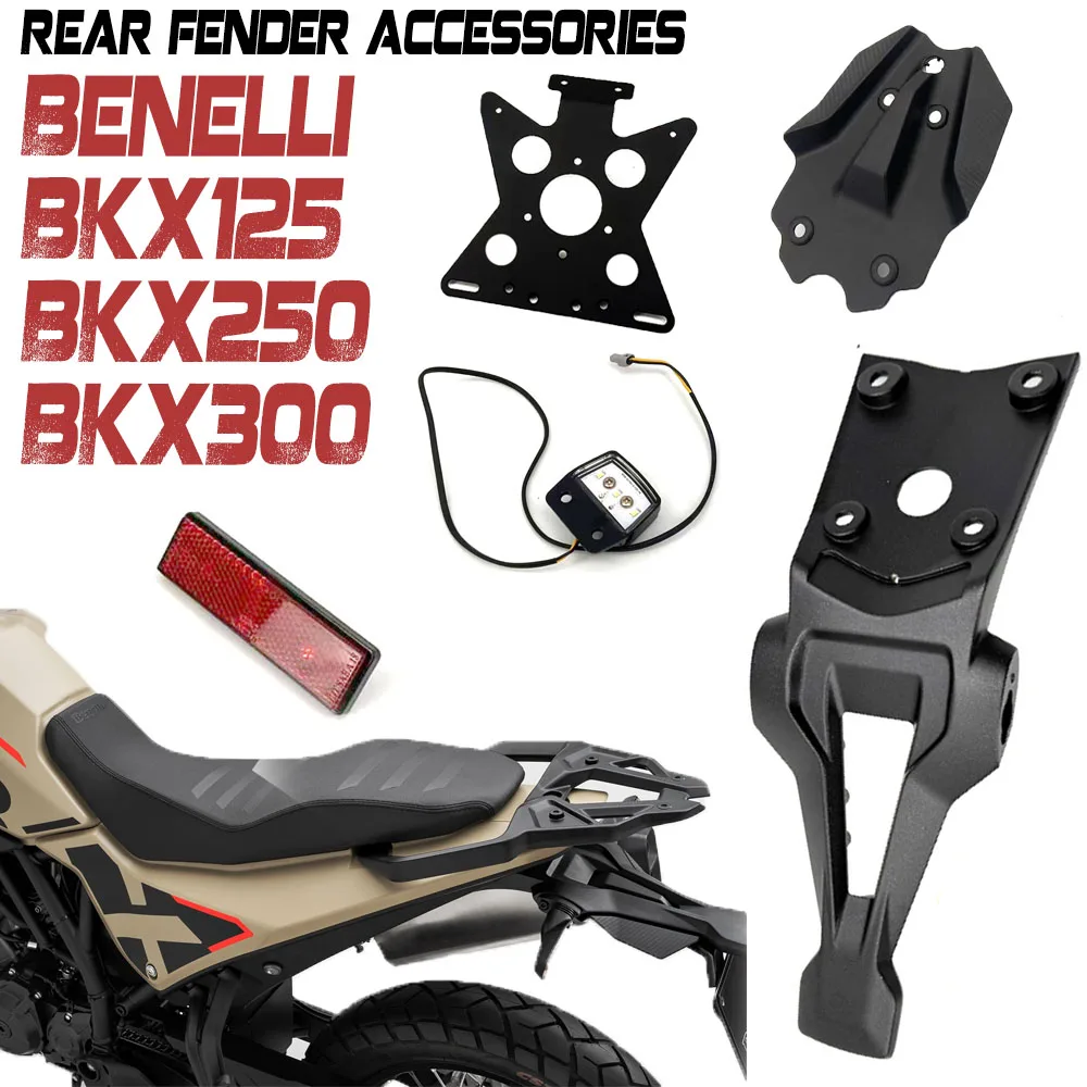Motorcycle License Plate Holder Tail Light Bracket Fender Bracket Rear Mudguard For Benelli BKX125 BKX250 BKX300 125S 250S 300S