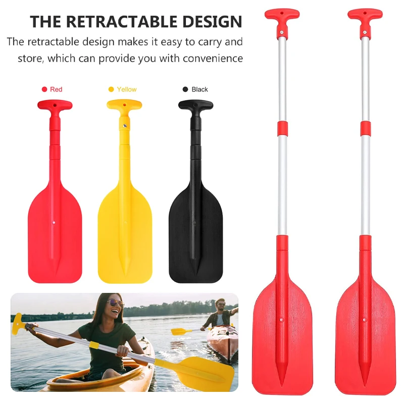 Thickened Plastic Blade Adjustable Telescopic Aluminum Alloy Boat Paddle for Kayak Canoe Rubber Boat Assault Boat