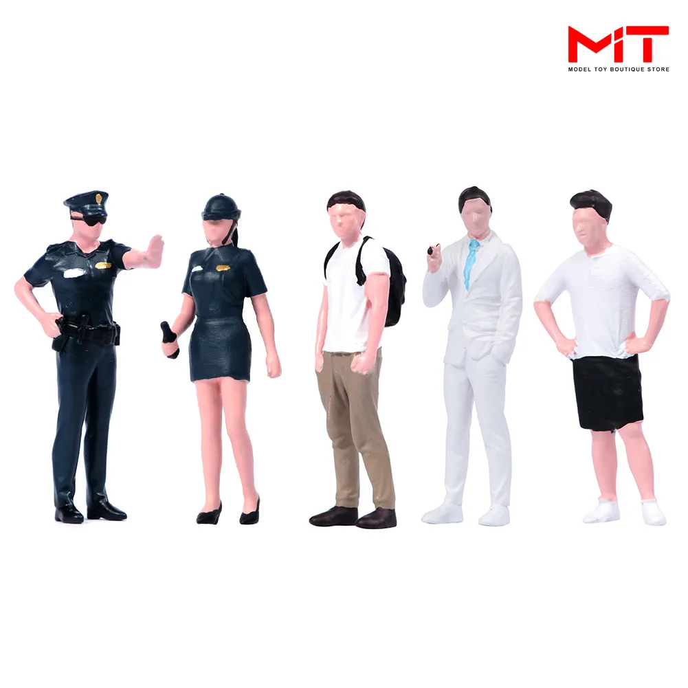 

Miniature 1/64 Scale Leisure Male Policeman Painted Figure Street Scene Figurine Sand Table Photography Prop Crafts Model Decor