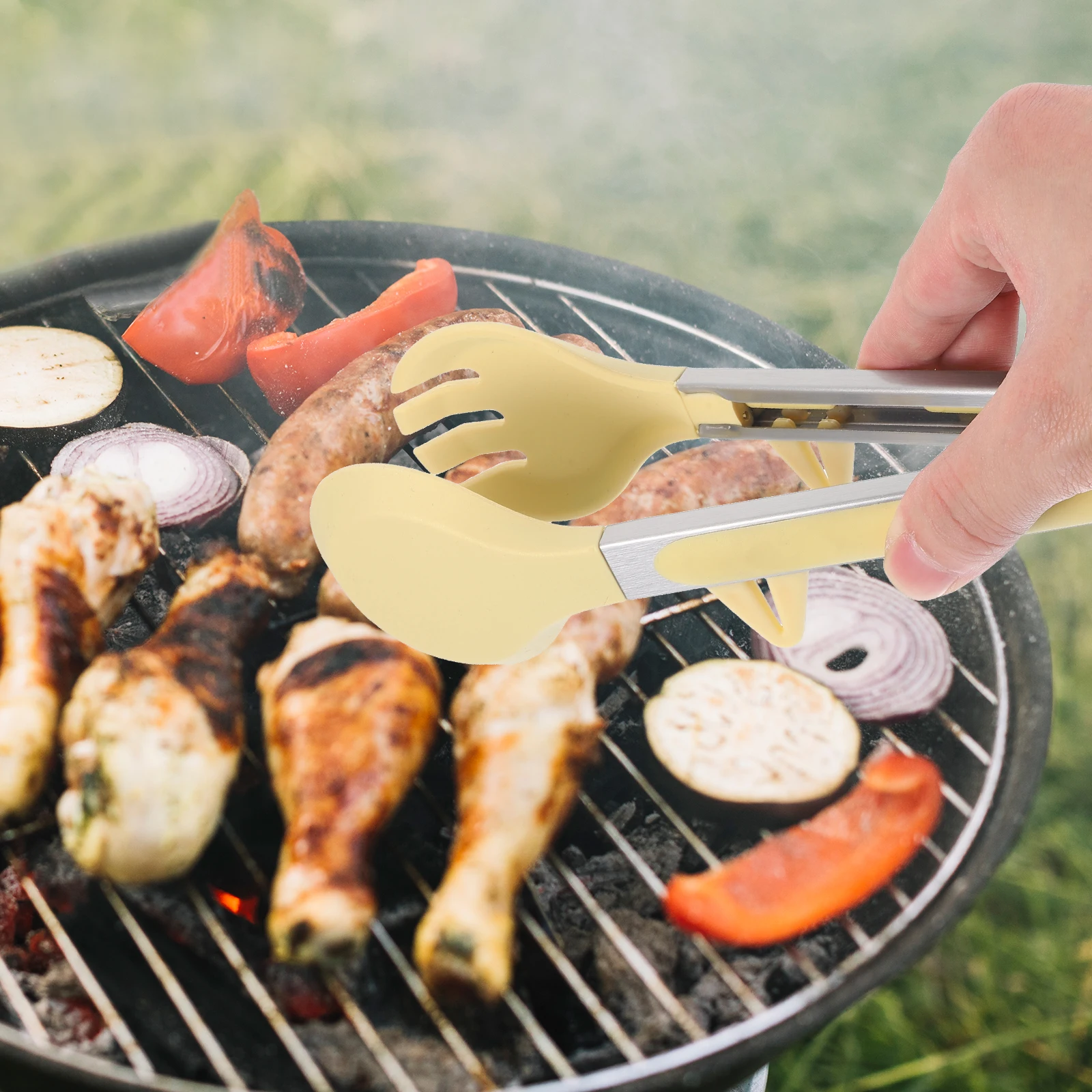 

1 Pcs Silicone Food Tongs Heat Resistant Kitchen Cooking Clip Barbecue Serving Grilling Tool