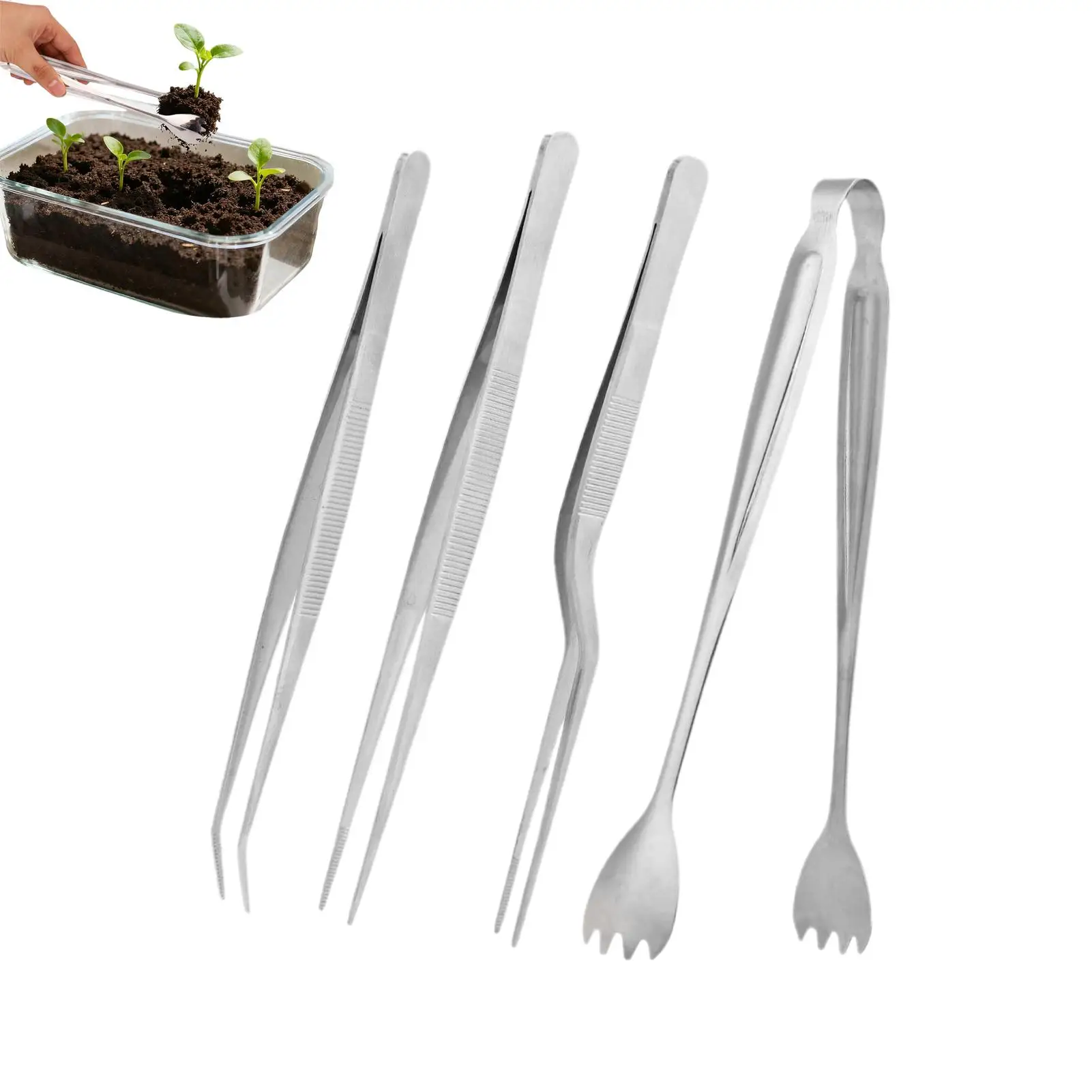 Gardening Tweezers Stainless Steel Planting Clamps Heavy Duty Bonsai Tweezers For flower Home Yard Garden Outdoor