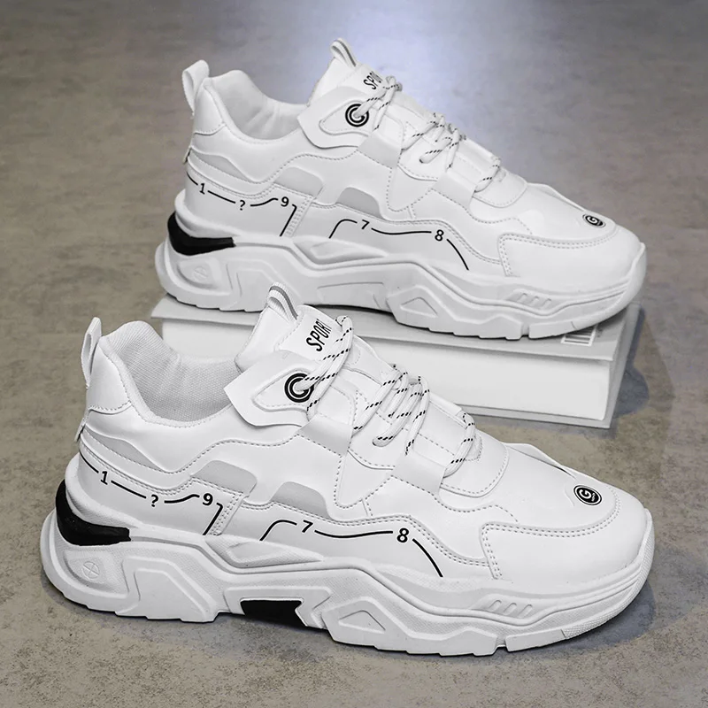 

Men's thick sole casual sports shoes four seasons new breathable soft sole comfort outdoor running shoes students speed sneakers