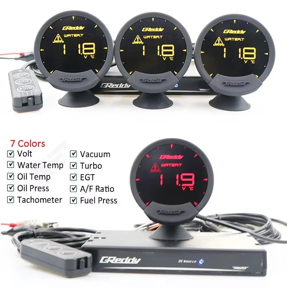 

GReddi Sirius OBD2 Meter Series 7-colors Adjustable New Universal LCD Meter LED Display Car Gauge Fuel Pressure Air Fuel Ratio