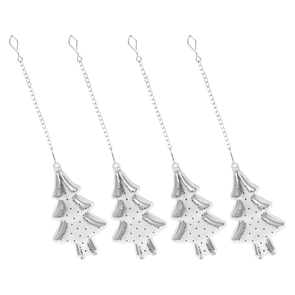4Pcs Stainless Steel Tea Strainers Tree Shape Creative Mesh Filter Loose Leaf Spice Infuser Diffuser Portable Reusable Tea Ball