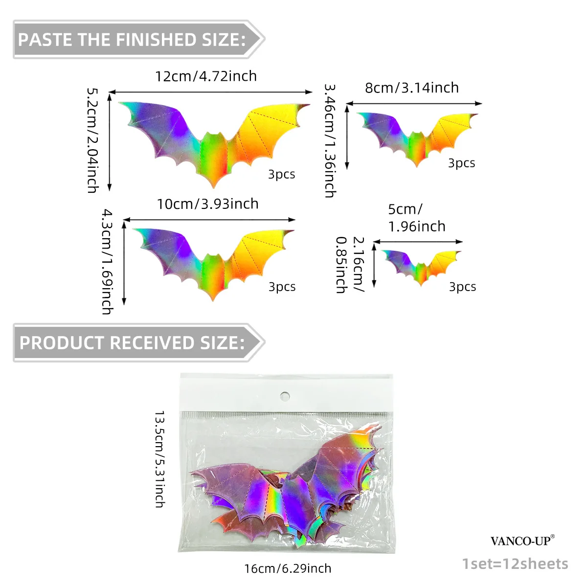 Three-dimensional Colorful Solid Color Bat Spider Halloween Decorative Wall Sticker