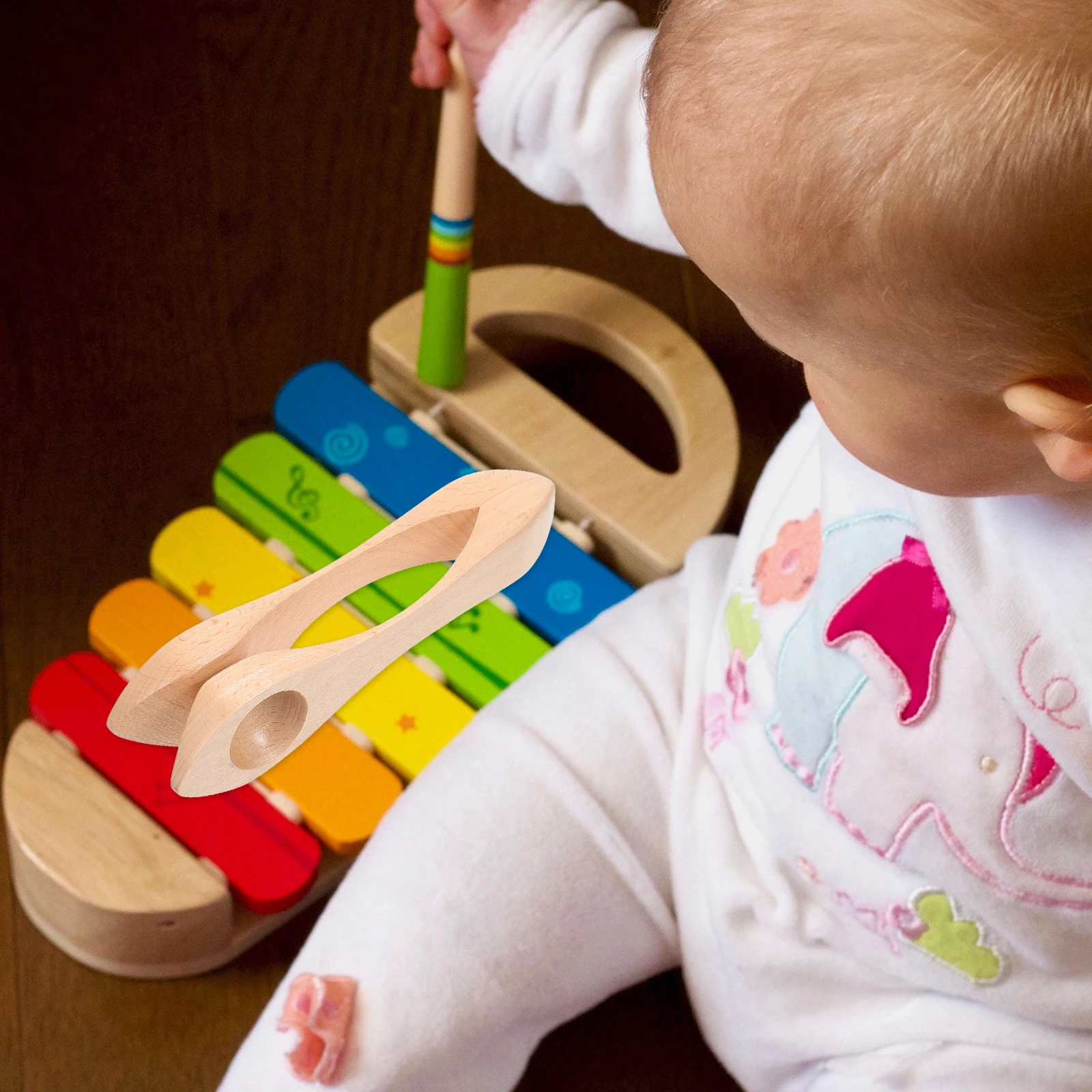 

2 PCS Wooden Children's Musical Instruments Kids for Percussion Spoon Aldult Spoons Toddler