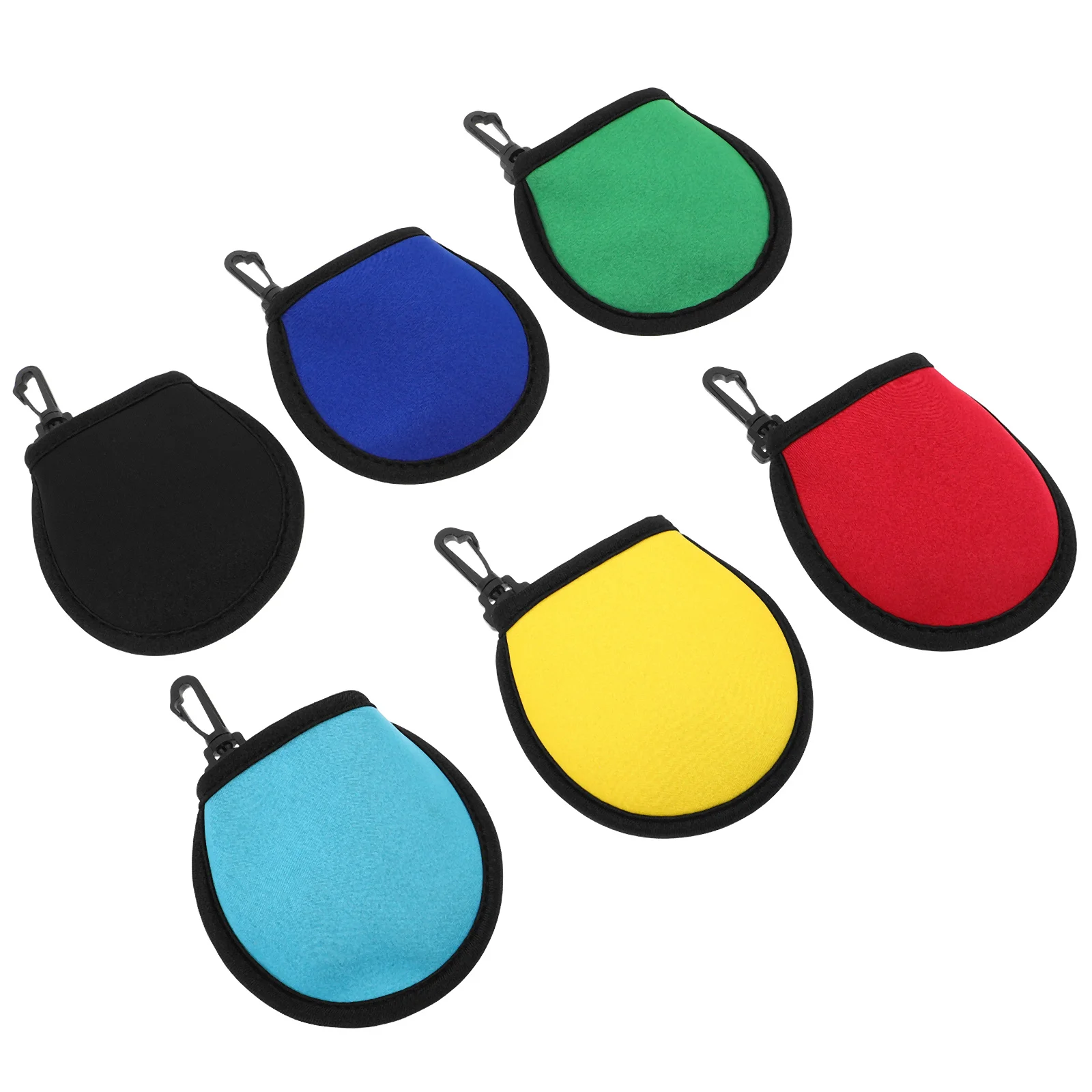 6pcs Ball Washer Pocket Portable Hook Durable Sbr Material Multifunctional Golf Ball Bag Waist Pouch Tee Holder For Golf Bag
