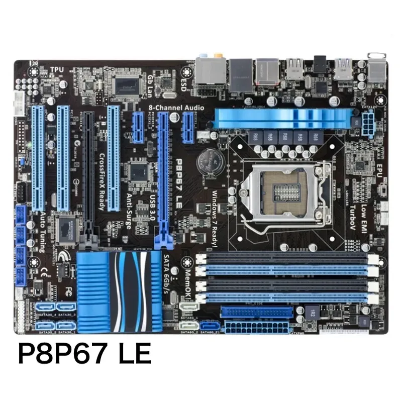 

For ASUS P8P67 LE Desktop Motherboard 32GB USB2.0 USB3.0 LGA 1155 DDR3 ATX P67 Mainboard 100% Tested OK Fully Work Free Shipping