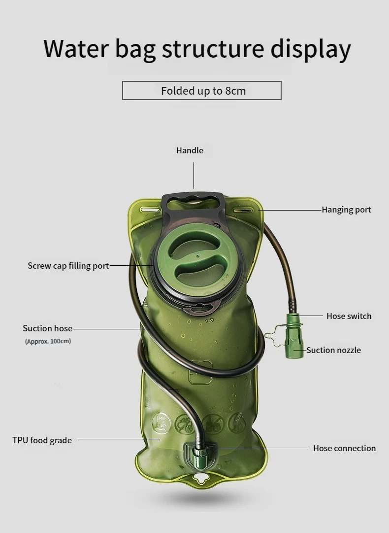 Wasserblase Hydrationsrucksack 2L Große Kapazität EVA-Wasserbeutel Reservoir für Laufen Radfahren Hydrations-Wasserspeicherbeutel – Detail 7