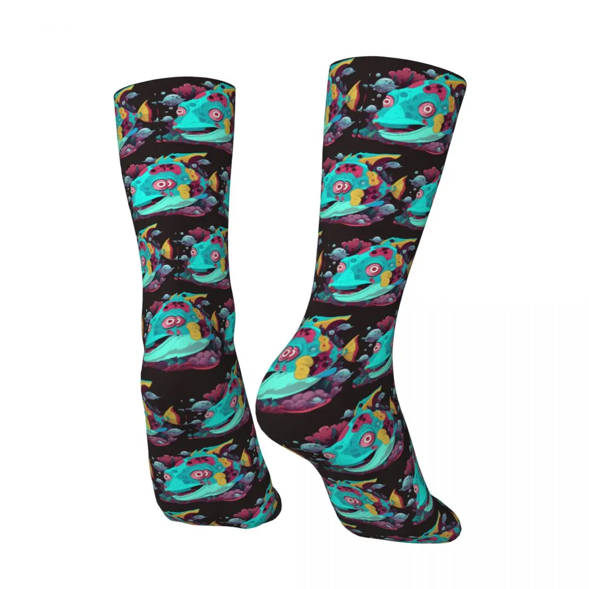 All Seasons The Psychic Fish In Murky Waters Socks Harajuku Crew Socks Super Soft Stockings for Men Women Valentine's Day Gifts