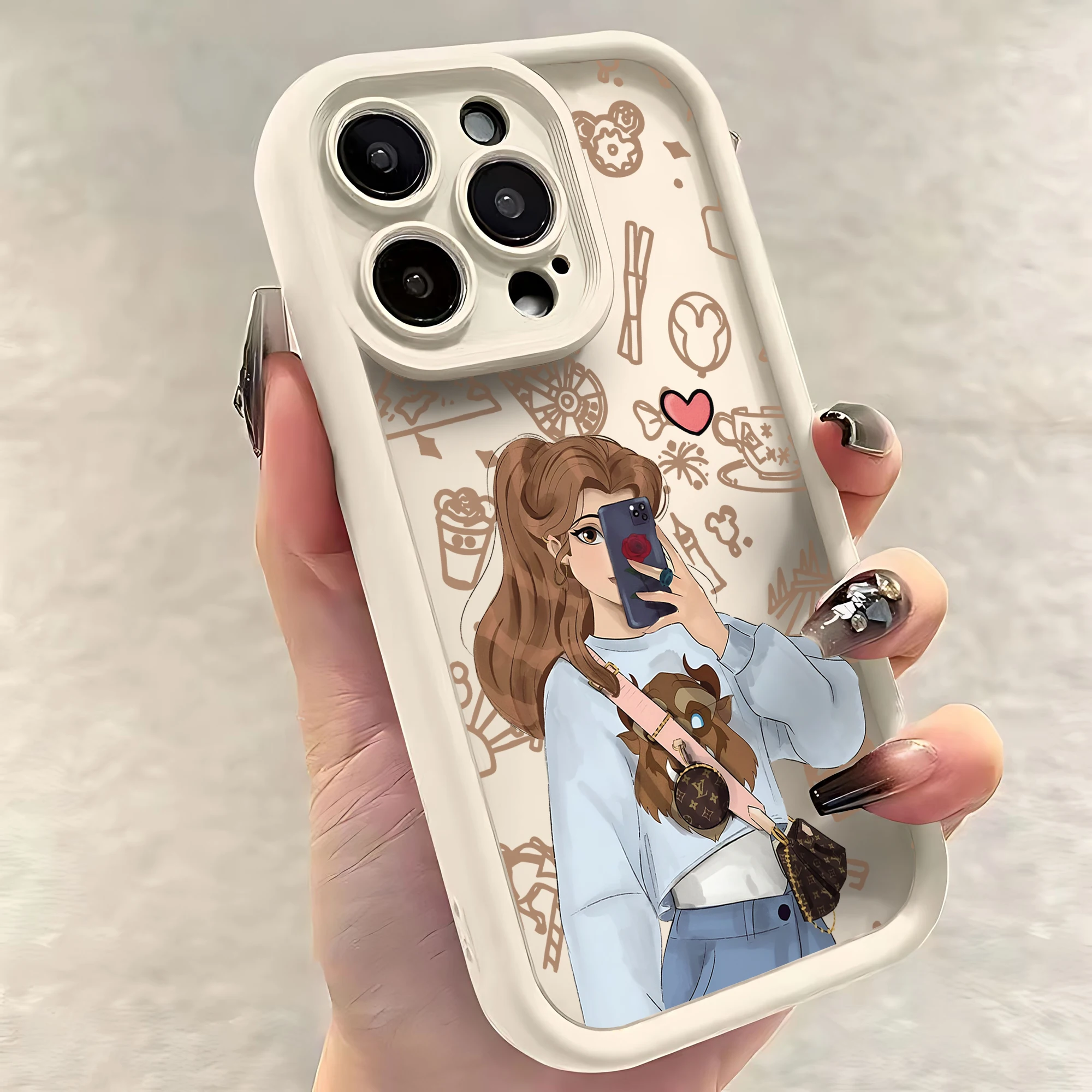 Casing ponsel perempuan putri Disney untuk Samsung S24 S23 S22 S21 S20 Note 20 FE Plus Ultra 5G sampul TPU silikon lembut