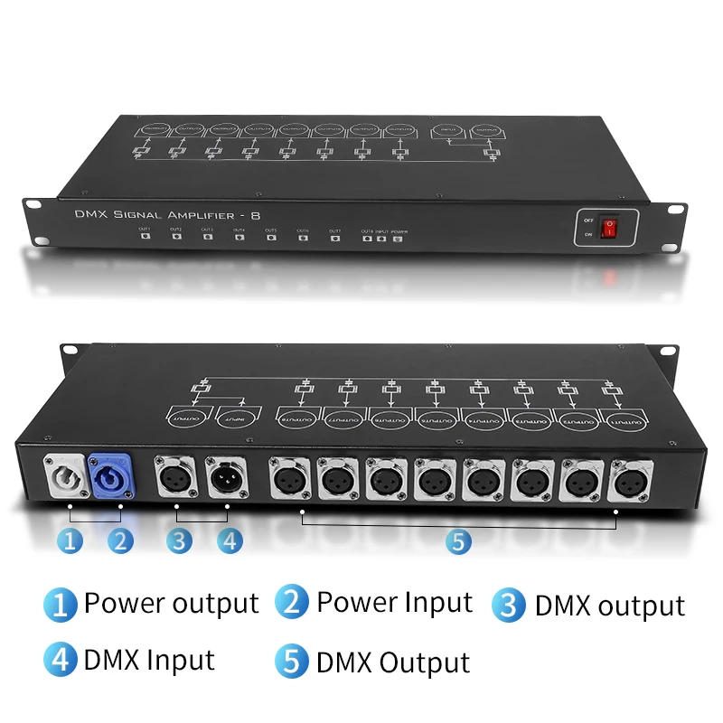 8CH DMX مكبر صوت أحادي DMX512 ضوء المرحلة إشارة الفاصل DJ ديسكو معدات المرحلة وحدة تحكم في الإضاءة #2