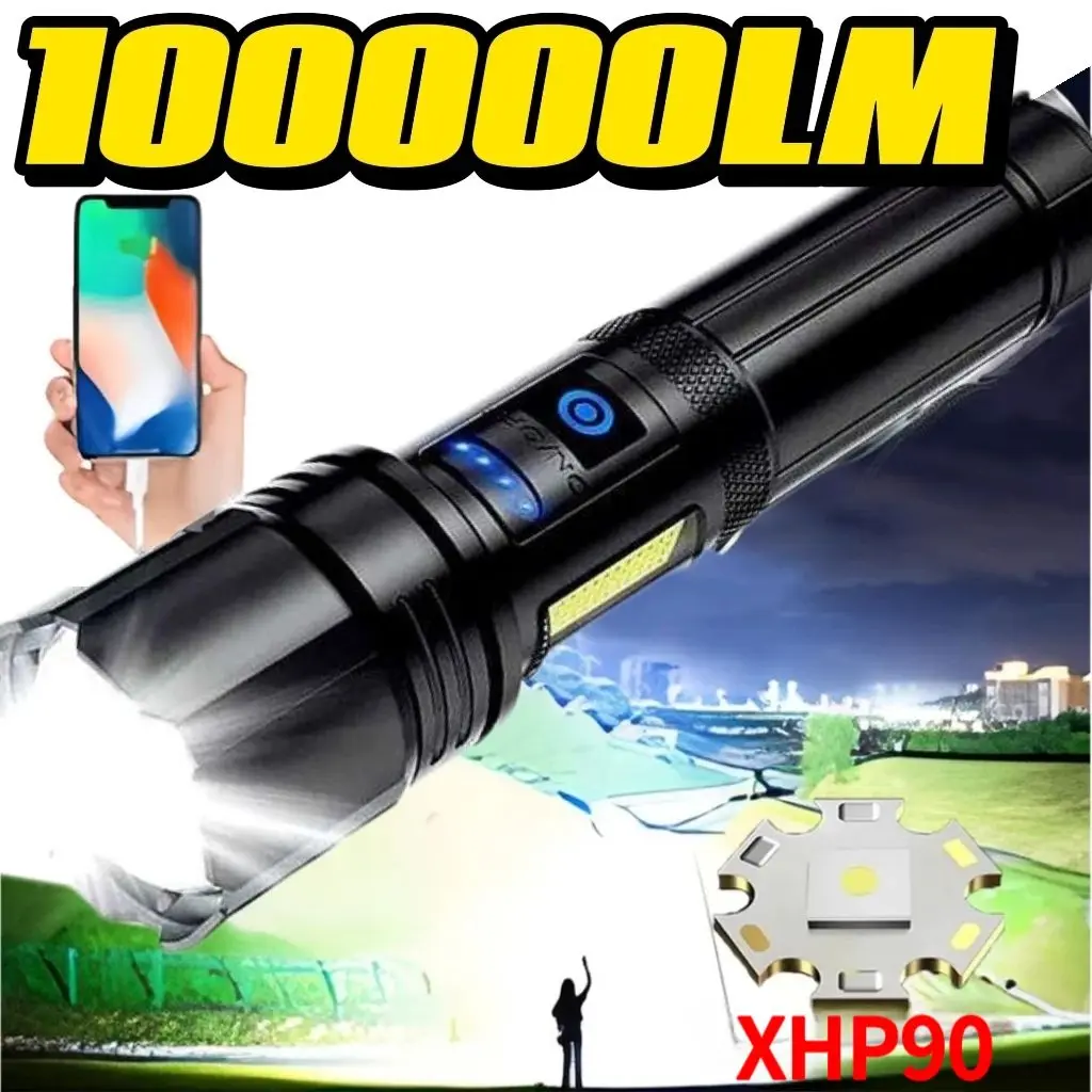 

19000 Lumens High Power LED Flashlight USB Rechargeable Flashlight Outdoor Waterproof Torch Fishing Camping Tactical Lantern