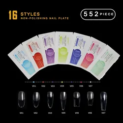 VINIMAY 16 Styles 522pcs Fake Nails No-Trace French Full/Half Nail Tips False Acrylic Nail Tips UV Gel Manicure Fake Nail Tips