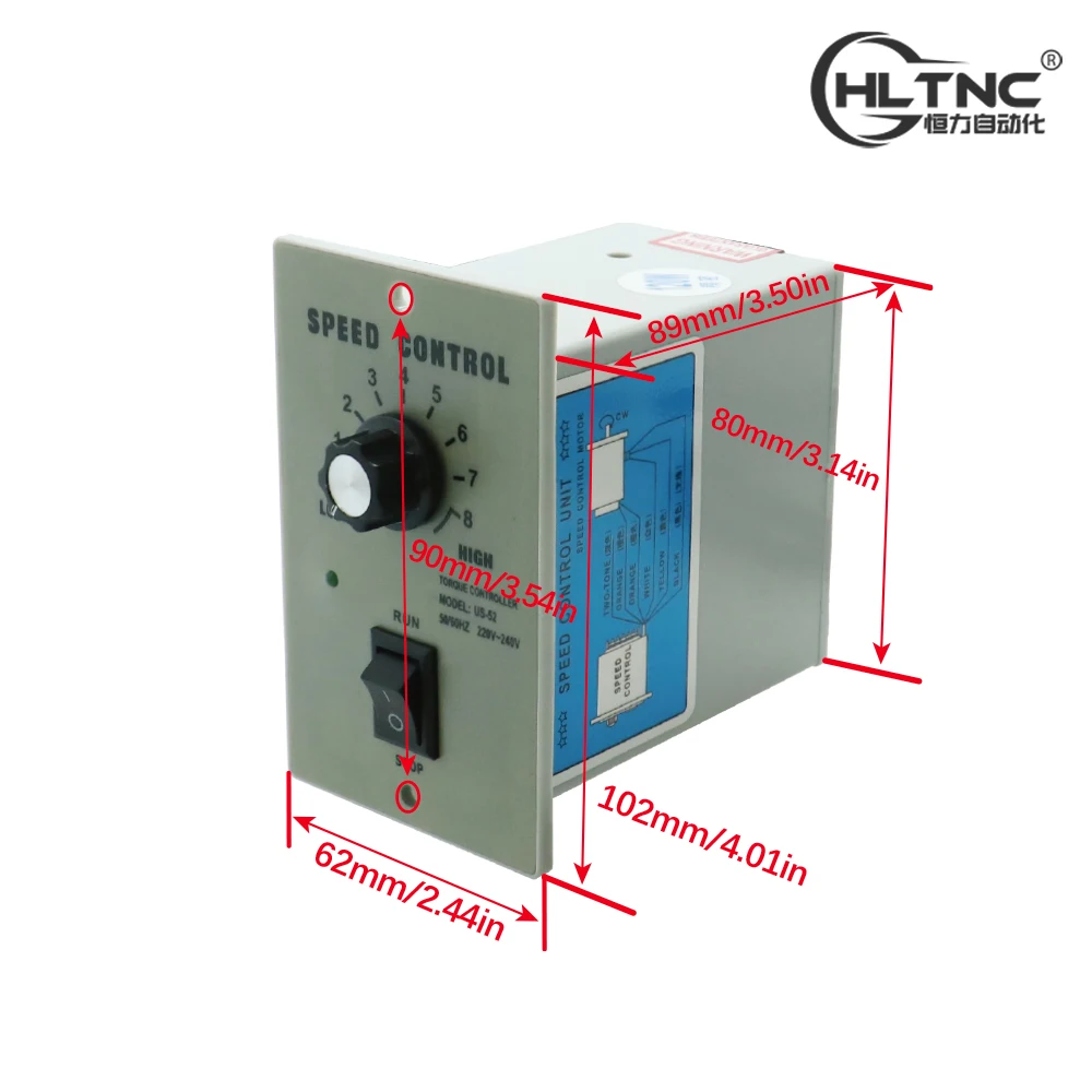 HLTNC 40W 90X90MM Micro AC Motor de engranaje 110V 220V 380V Motor eléctrico Reducción Caja de cambios Control de velocidad para bomba