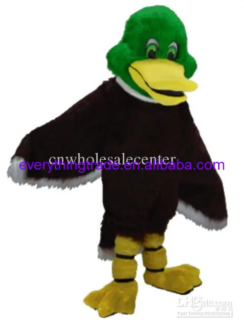 Nuovo personaggio adulto carino testa verde Mallard anatra animale Halloween vestito di natale puntelli per tutto il corpo vestito Costume della mascotte