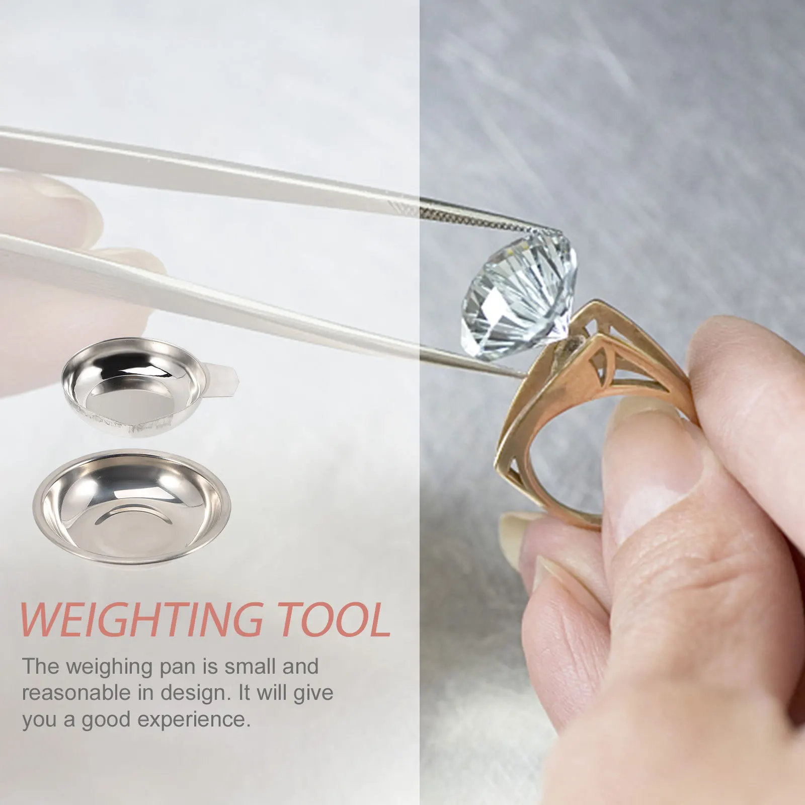 2pcs Carat Trays Stainless Steel Weighing Dishes For Jewelry Electronic Scale Lightweight Measurement Tool Digital Scale Pan