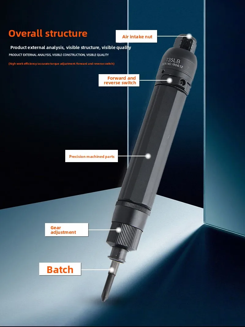 Lianxi Industrial Grade Fully Automatic Clutch-Type Air Screwdriver with Preset Torque and Automatic Stop, Push-Down Type