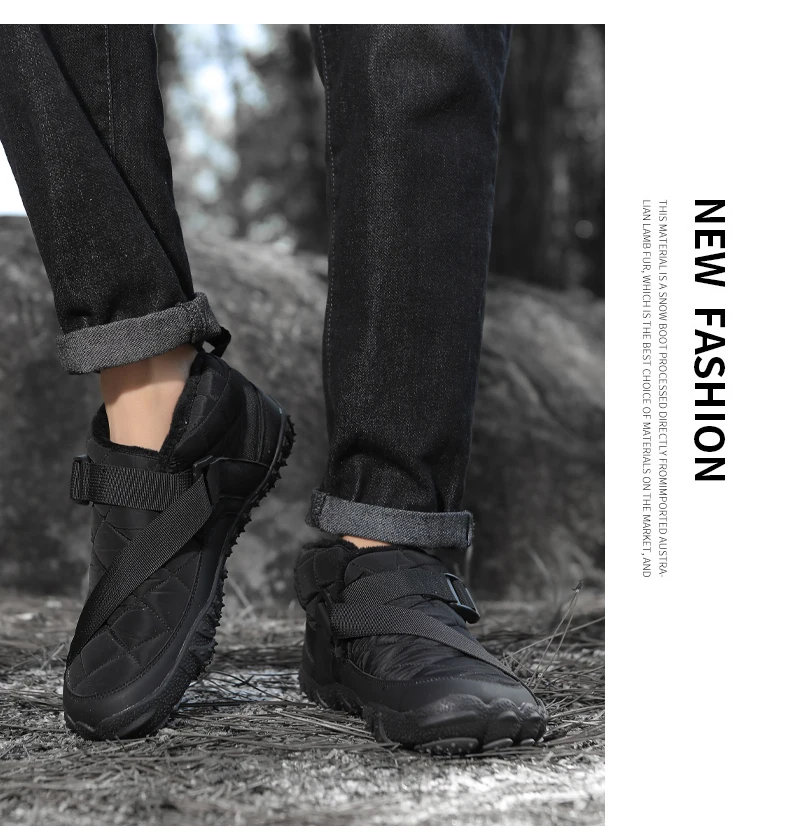 Winterstiefel für Damen und Herren, wasserabweisend, gesteppt, knöchelhoch, mit weichem, warmem Innenfutter, rutschfester Gummisohle, ideal zum Wandern und Spazierengehen. – Detail 8