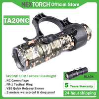 NEXTORCH TA20NC Tactical Flashlight, EDC Portable with Finger Ring, High Brightness Professional Flashlight, Rugged and Durable