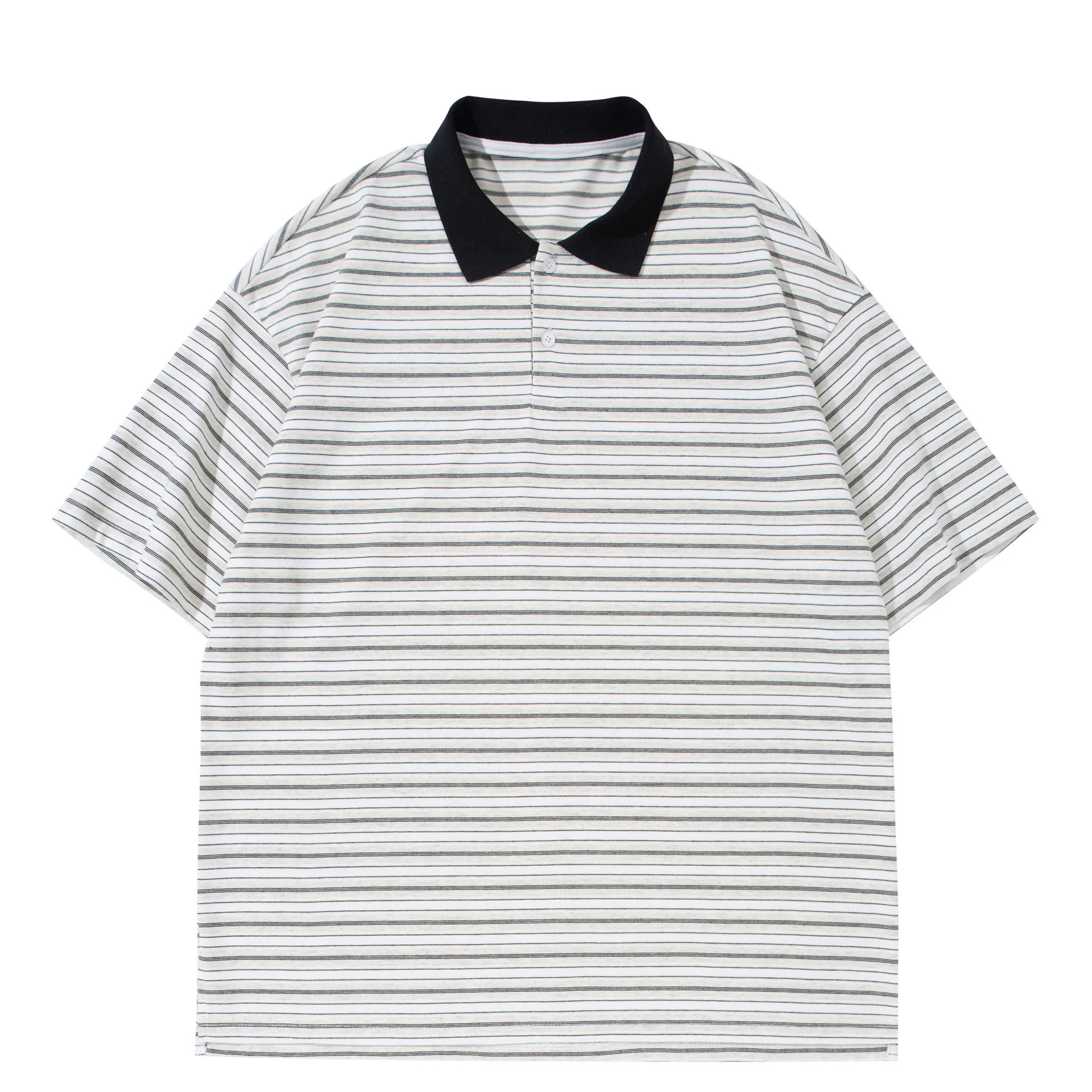 

Летняя футболка-поло 2026 в стиле Old Money, японская ретро-модель в полоску, с коротким рукавом, свободный крой, для мужчин и женщин