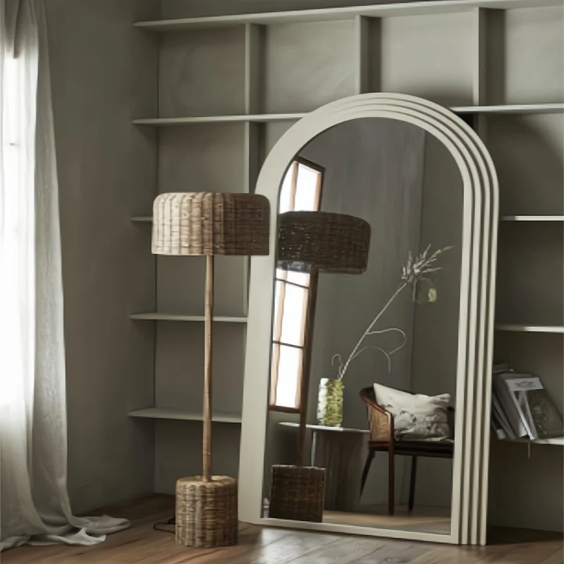 Nordic arched full-length mirror home bedroom floor-to-ceiling luxury hanging wall entrance mirror