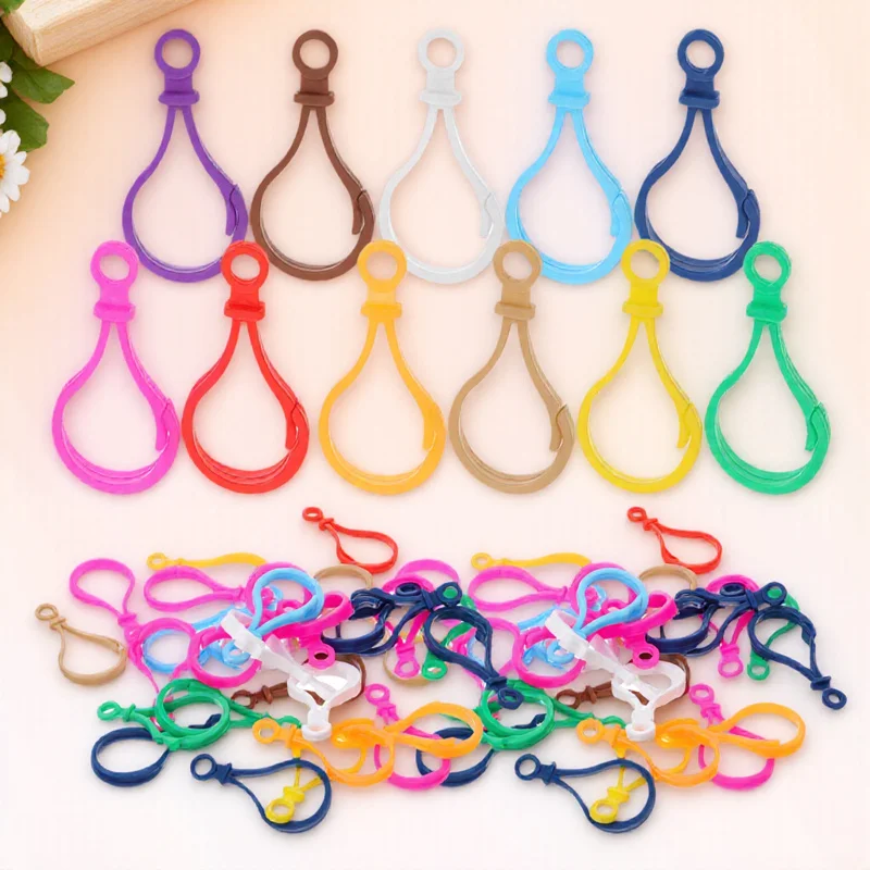 100Pcs Lobster Claw Clasp Plastic DIY Jewelry Making Connector Clips Lightweight Durable Snap Hook for Bracelets Necklaces