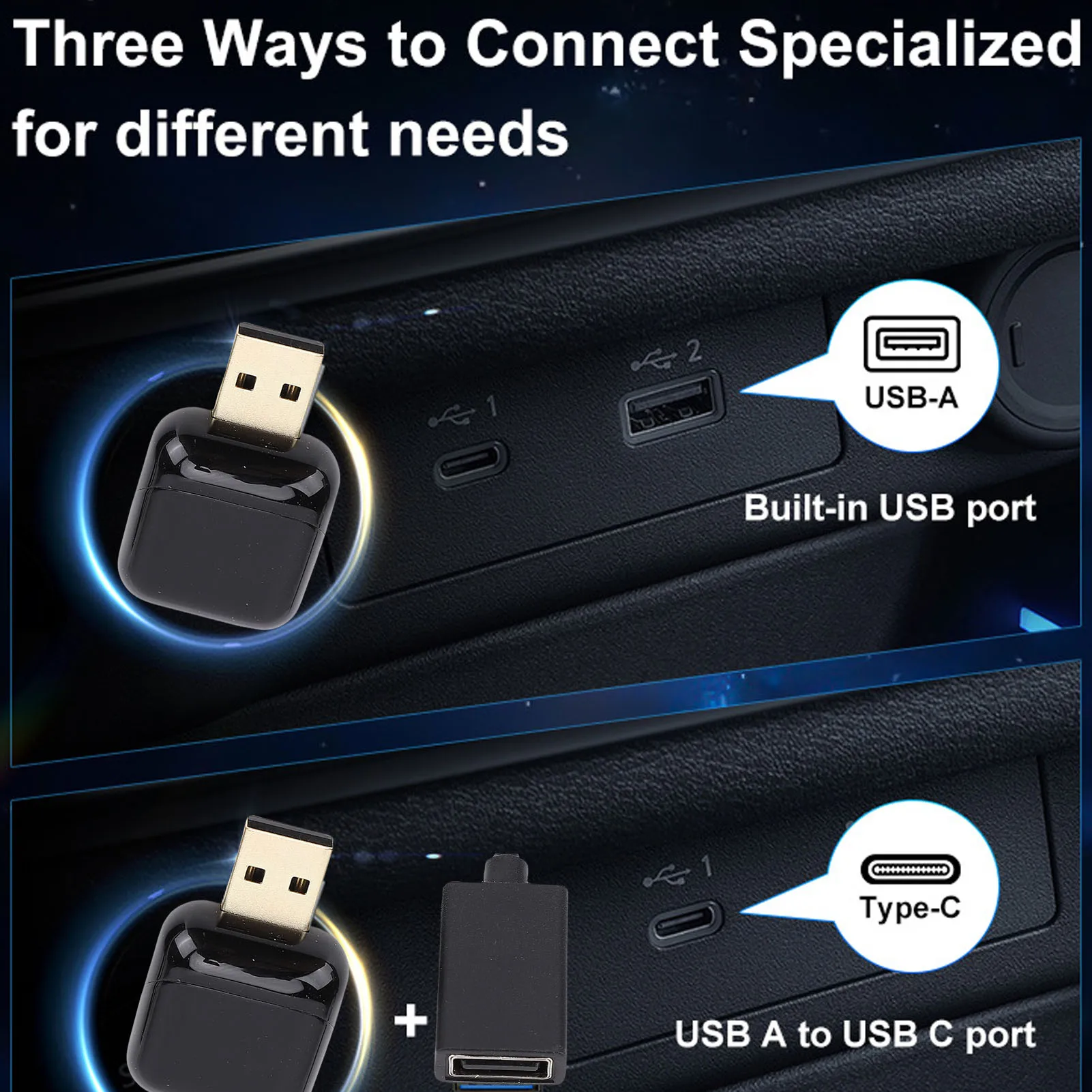 Car Wired to Wireless Adapter Wireless Adapter for CarPlay Quick Setup Auto Connect Plug and Play Car Wired to Wireless Adapter