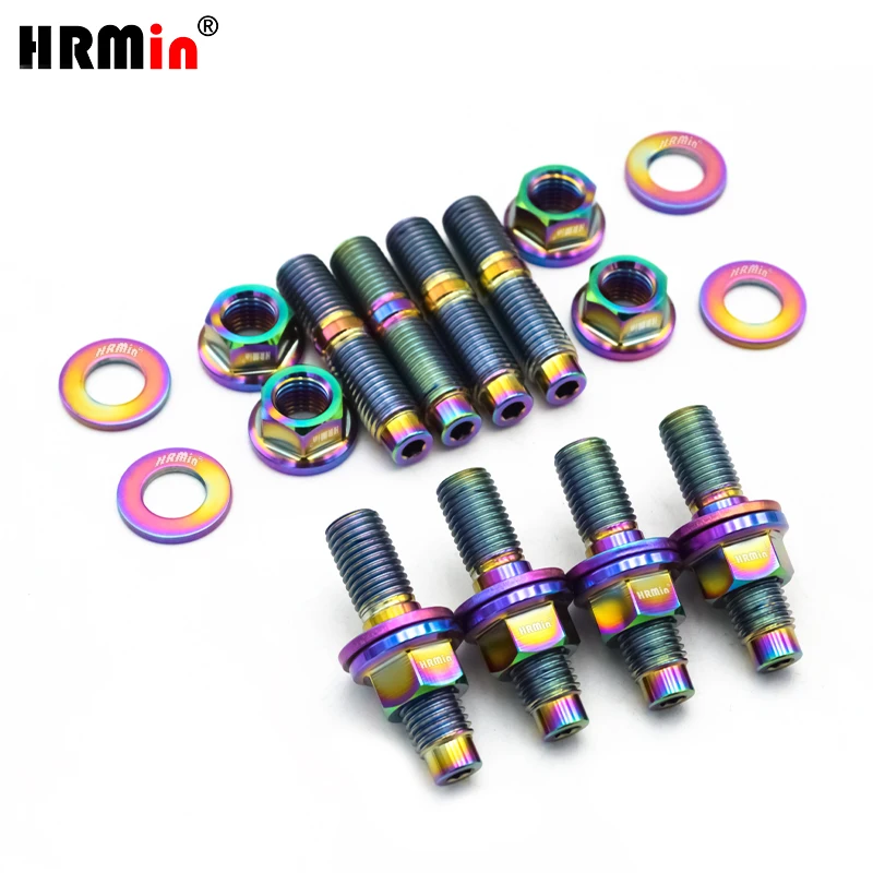 

HRMin Gr.5 Titanium Ti-6Al-4V Комплекты шпилек выпускного коллектора с гайковой шайбой M10 * 1,25 * 45 мм для гоночного автомобиля