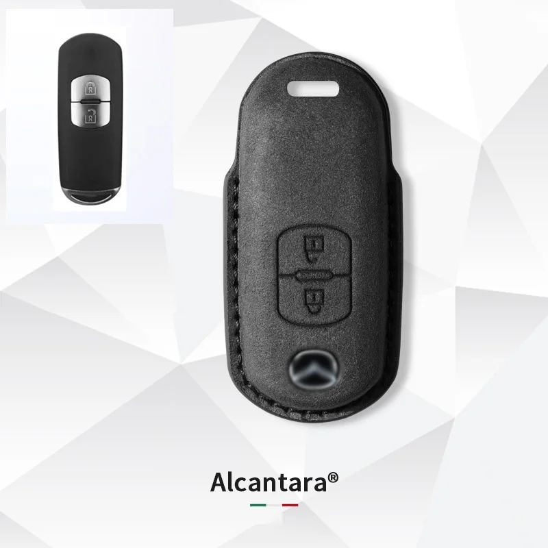 Alcantara Car Key Case Cover Shell Fob For Mazda 2 3 6 Atenza Axela Demio CX-5 CX5 CX-3 CX7 CX-9 2 3 Button Car Key Accessories