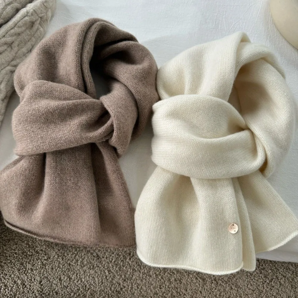 Fashion Windproof Winter Scarf Solid Color Keep Warm Knitted Scarf Korea Styles Warm Cashmere Scarves Women
