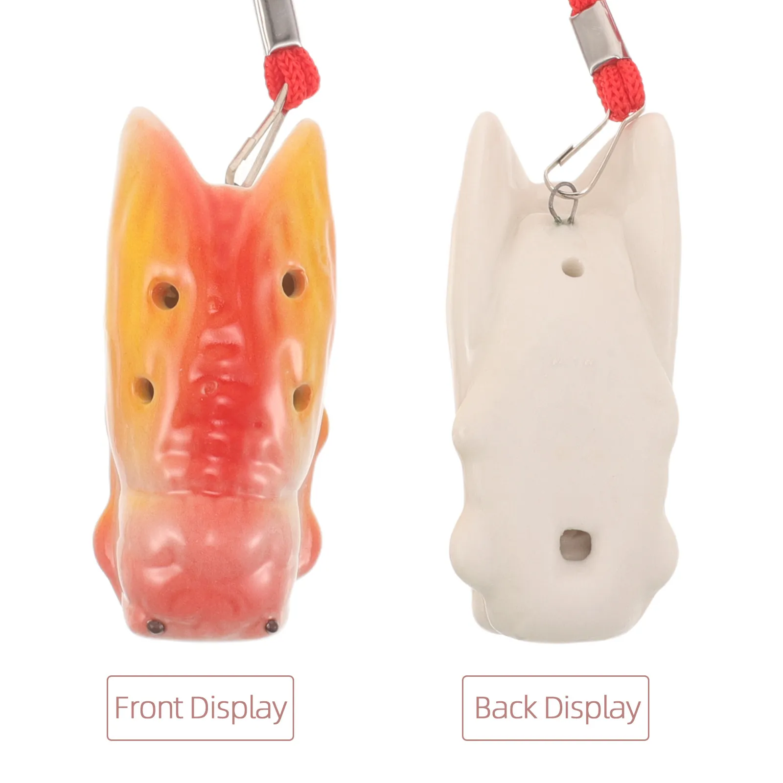 Authentic Ocarina Whistle Traditional Asian Style Ceramic Flute with Ergonomic Finger Holes for Clear Tone and Expressive