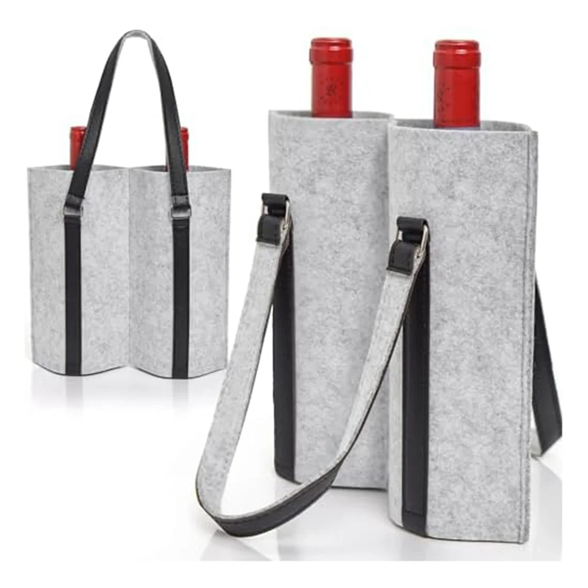 2Pack(4 Bottle)Wine Carrier Tote Bags, Travel Padded 4 Bottles Wine Gifts Tote Carrier, Portable Leakproof Wine Tote