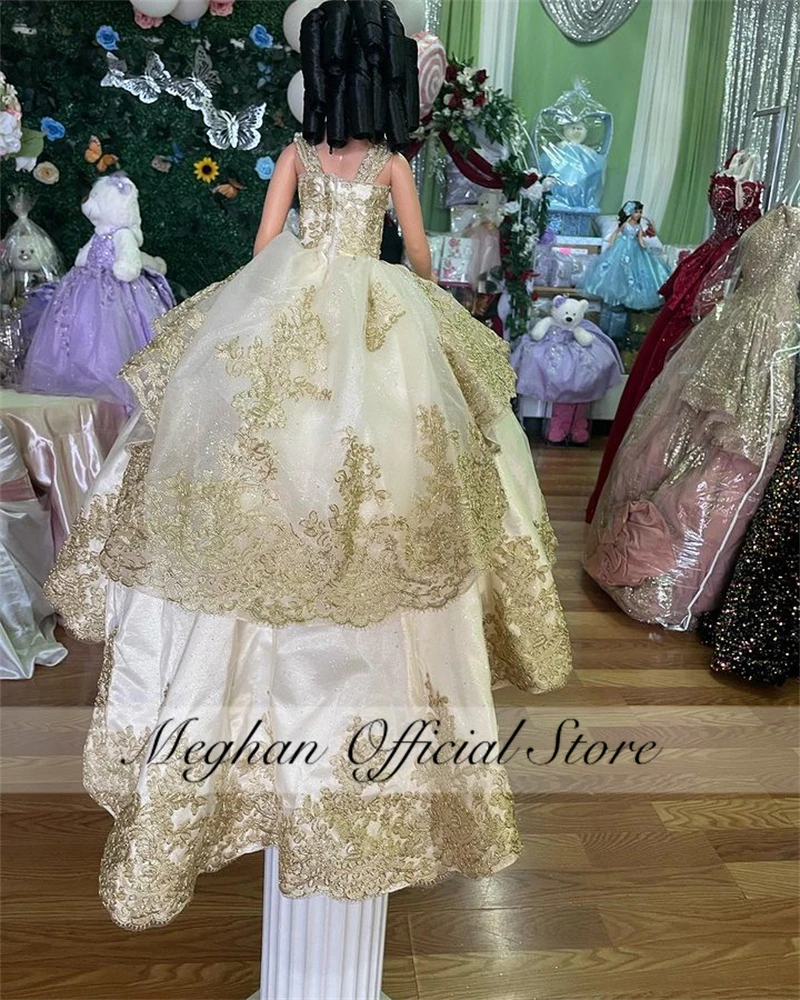 Gold V Neck Beaded New For Barbie Outfit Doll Clothes Wedding Dress Princess Gown Fashion Bride Dresses Appliques Customized