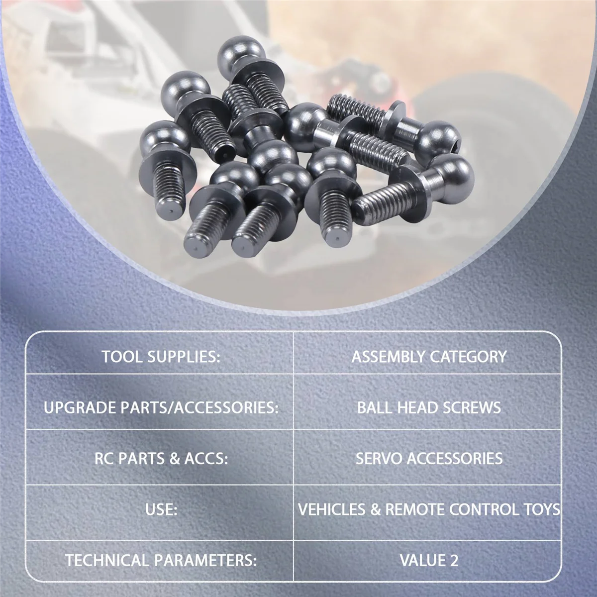 Vis à billes hexagonales en métal pour voiture RC, pièces de rechange universelles, argent, TT01 TT02 D5 1/10, M3, 10 pièces